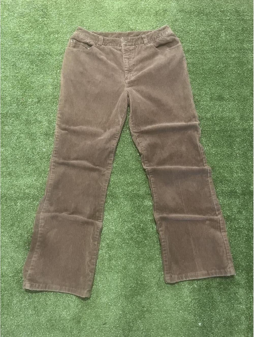 Y2K Jeanology Brown Corduroy Pants Relaxed Fit Size 8